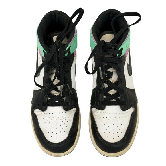 Nike Jordan 1 Mid GS Pastel Volt Green Glow Black Size 6Y 2021 554725-175 - Picture 5 of 16